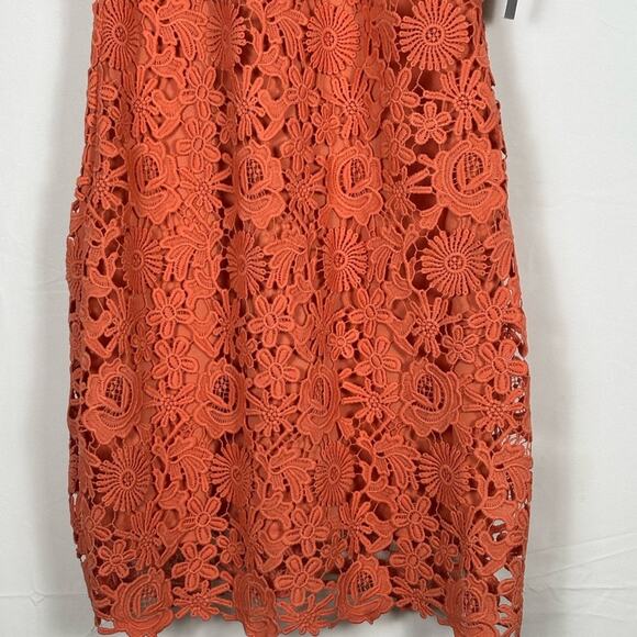 Lulus Mini Dress Love Poem Coral Orange Lace- S NWT - Picture 6 of 12